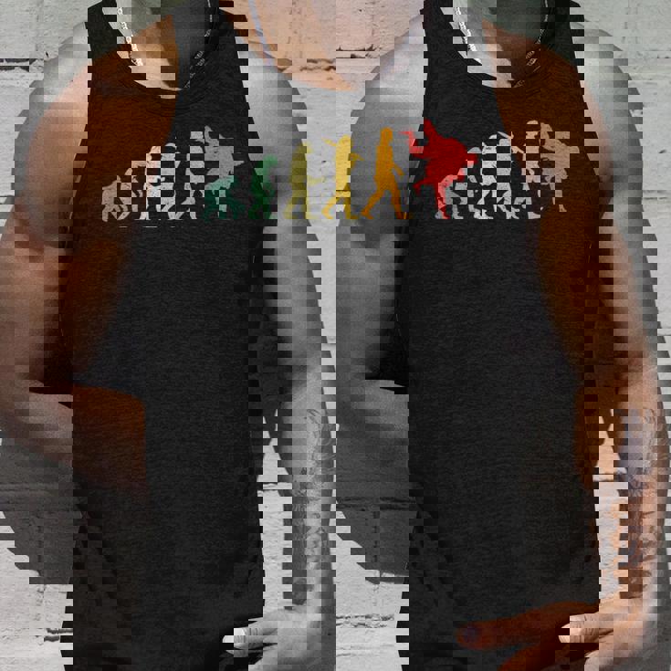 人類の進化 エボリューション 道場 柔道好き 趣味 古武道 柔道家 柔道部 レトロ おもしろ 柔道 タンクトップ 彼への贈り物