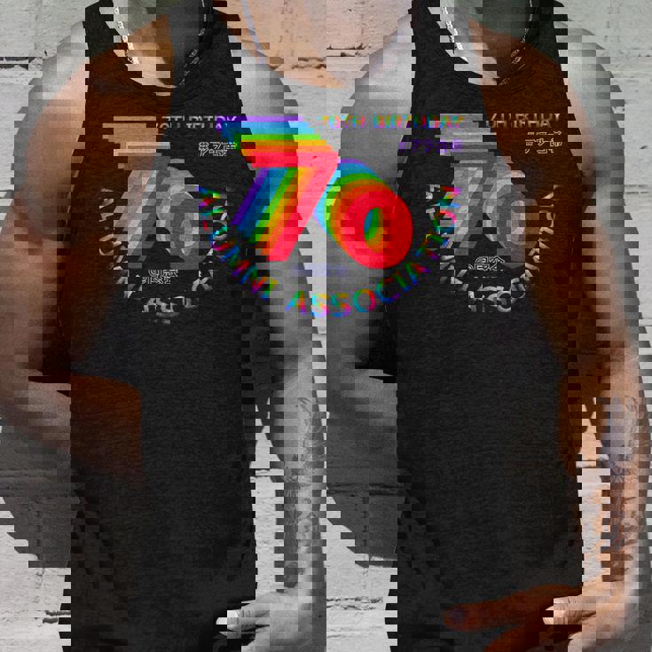 古希 同窓会 70歳 アラ古希 70歳誕生日 古希祝い 長寿 七色 70古希の集まり レインボーカラー 虹色 タンクトップ 彼への贈り物