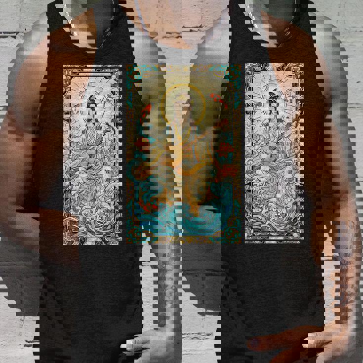 日本神話 音楽 女神弁財天 ステンドグラス タンクトップ 彼への贈り物