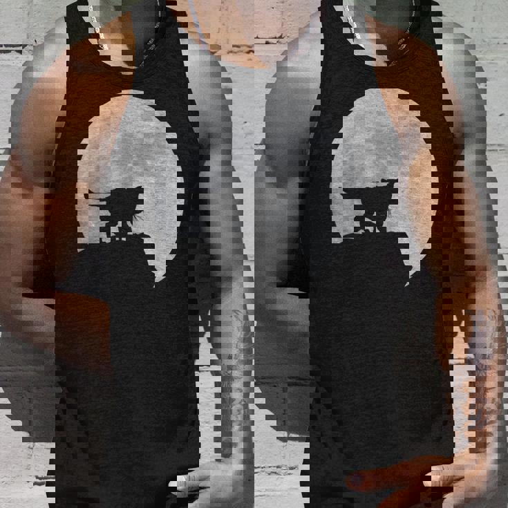 月と猫のシルエット ソマリ猫 タンクトップ 彼への贈り物