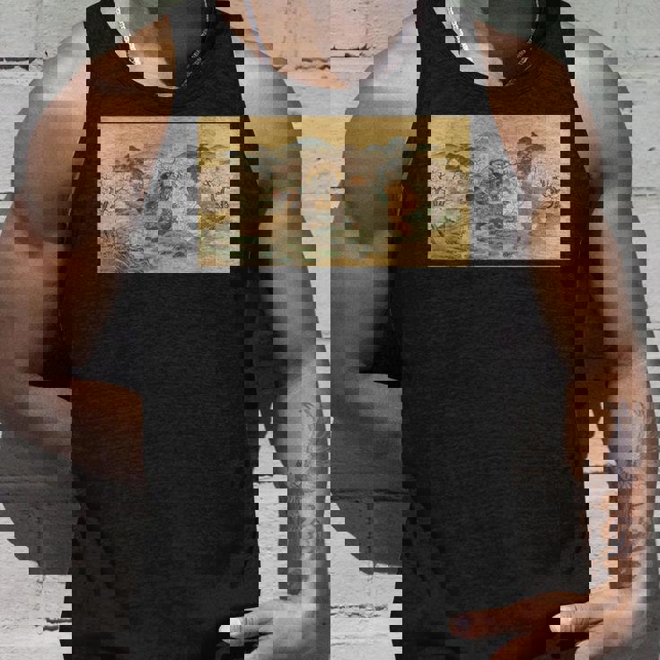 狸 狐 屏風絵 日本画 たぬき きつね タンクトップ 彼への贈り物