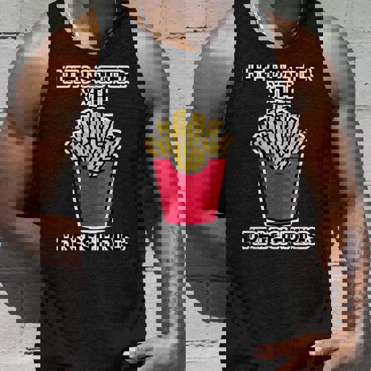 男性用フライドポテトデザイン フライドポテトと一緒に人生はより良いです タンクトップ 彼への贈り物