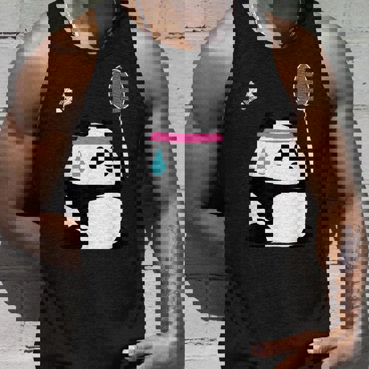 疲れきったバドミントンパンダ 面白いかわいいシャトルコック動物 タンクトップ 彼への贈り物