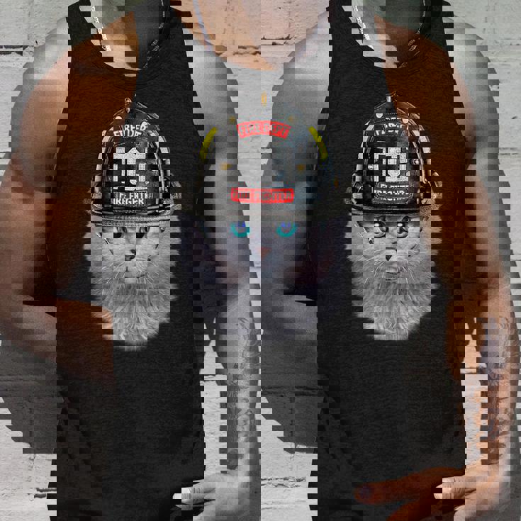 白いペルシャ猫 ねこ 消防士 タンクトップ 彼への贈り物