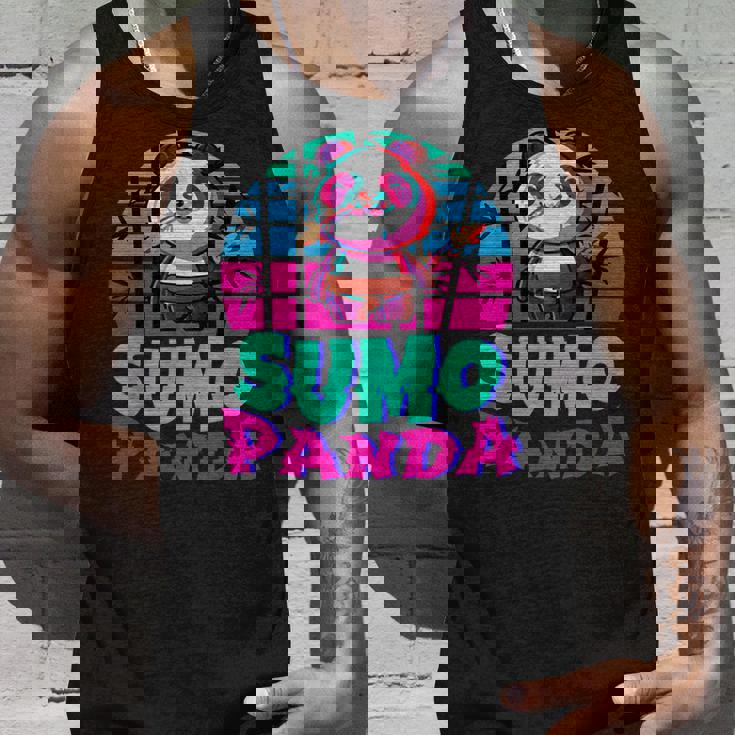 相撲パンダ力士ベーパーウェーブ和風美学 タンクトップ 彼への贈り物