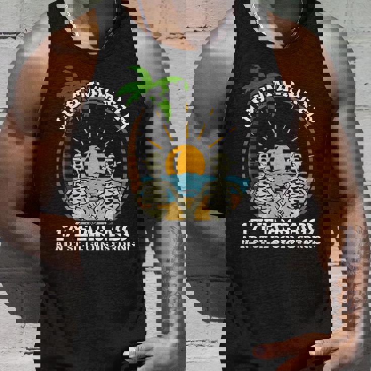 結婚記念日 カップル 結婚17年前 スケルトン タンクトップ 彼への贈り物