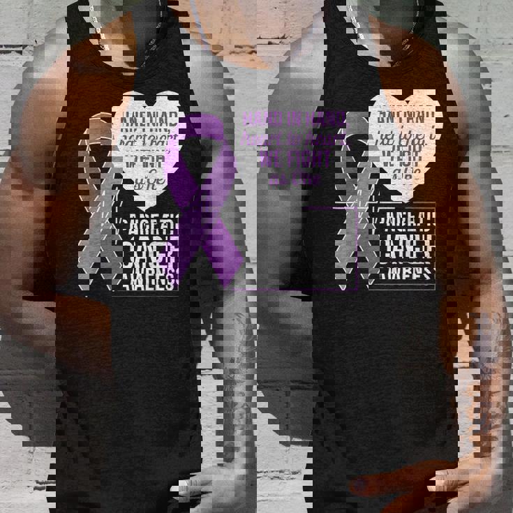 膵臓がん啓発 ハートトゥハート パープルリボン タンクトップ 彼への贈り物