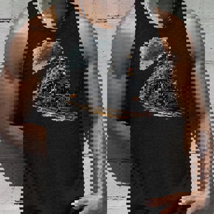 蒸気機関車 鉄道 機関車 ギフト 蒸気機関車 長袖tシャツ タンクトップ 彼への贈り物