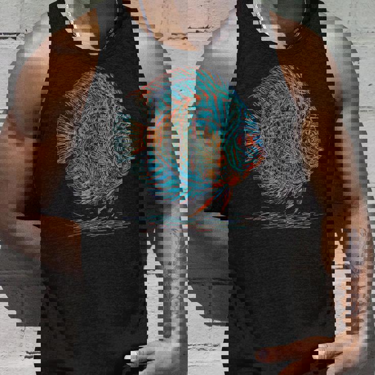 青 円盤魚 アクアリウム フィッシュキーパー タンクトップ 彼への贈り物