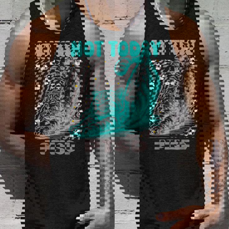 面白いptsd啓発リラックス猫は今日ではありません タンクトップ 彼への贈り物