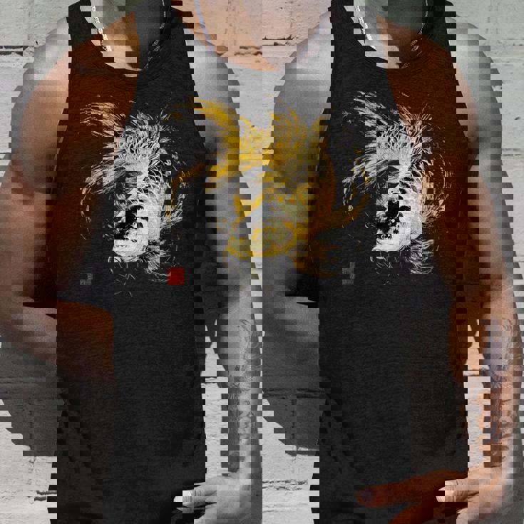 鯉 黒金 アクアリウム ニシキゴイ 観賞魚 イラスト タンクトップ 彼への贈り物