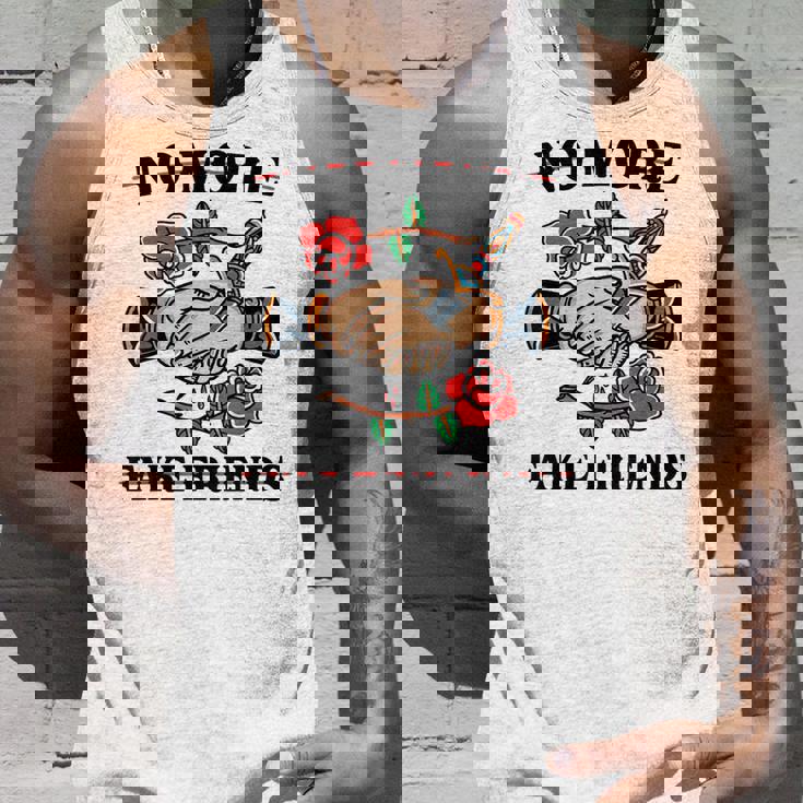 No More Fake Friends 伝統的なタトゥーインク オールドスクール エッジー タンクトップ 彼への贈り物