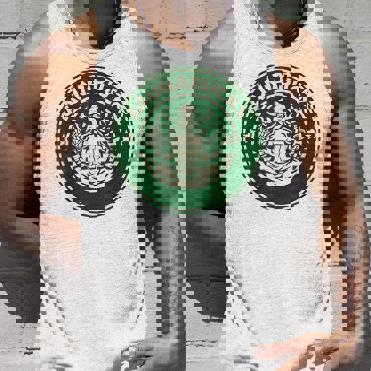 Saunabucks サウナ パロディ サウナー向け おもしろデザイン ととのう グッズ おもしろ 文字 スタバ カフェ タンクトップ 彼への贈り物