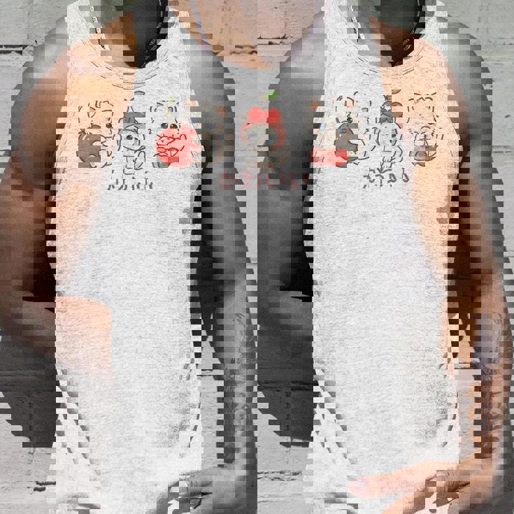 かわいい ねこ さくらんぼ カワイイ 日本風 キャット カートゥーン タンクトップ 彼への贈り物