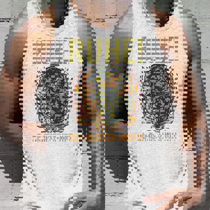 メンズ マスタースローダーツとダーツプレーヤーのバックプリント残り タンクトップ 彼への贈り物