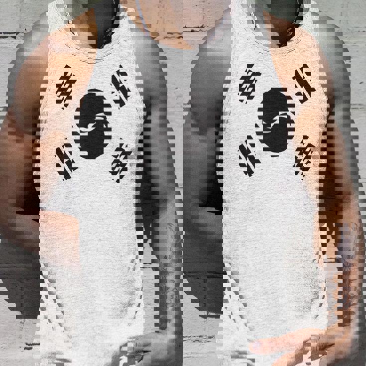 大韓民国 様式化された韓国国旗 ブラック タンクトップ 彼への贈り物