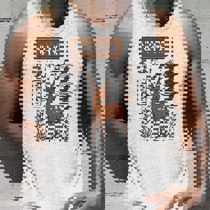 奈良 日本 鹿 日本語タイポグラフィ 漢字 自然 旅行 タンクトップ 彼への贈り物