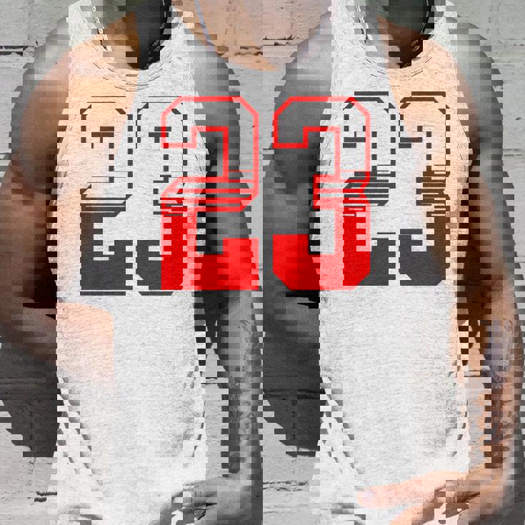 白赤番号 23 スポーツチーム タンクトップ 彼への贈り物