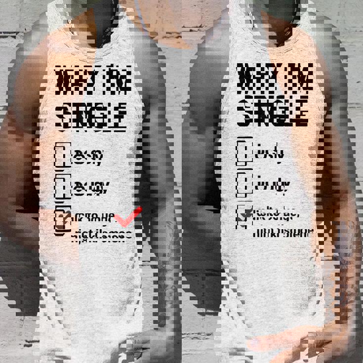 面白い皮肉な大人のユーモアの独身パーティーなぜ私は独身なのか タンクトップ 彼への贈り物