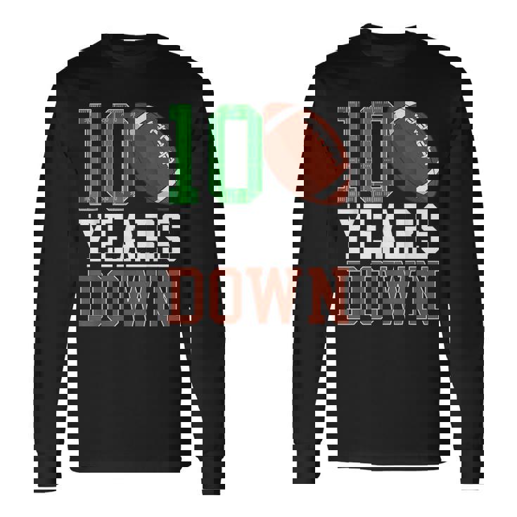 10Th Birthday Football Ten Year Old Football Player Long Sleeve T-Shirt