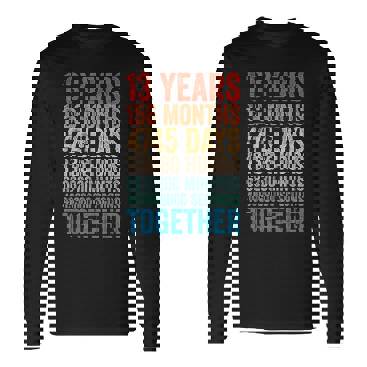 13年目の記念日 彼 彼女 カップル 13回目の結婚 長袖Tシャツ