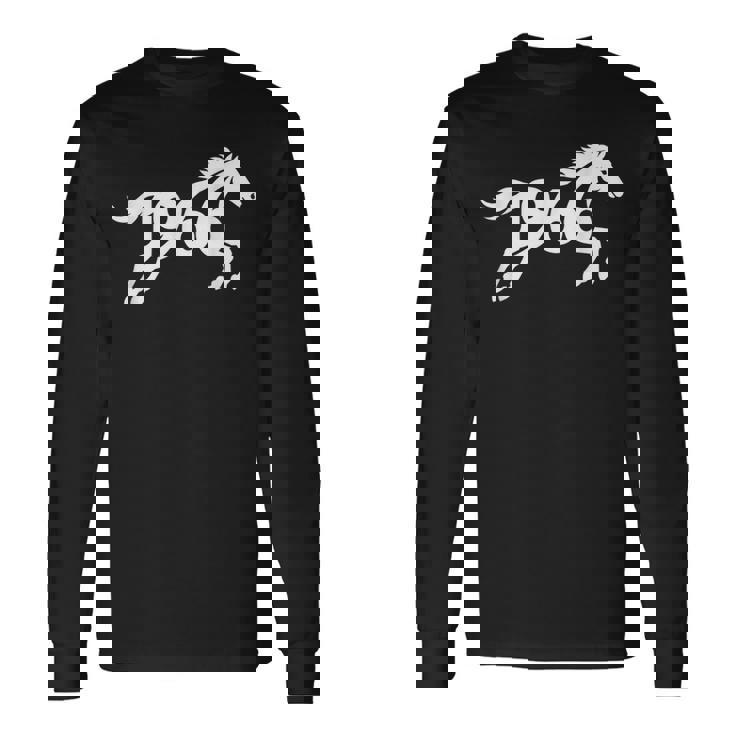 1966 馬 中国の干支 年 パーソナライズ ワードアート 長袖Tシャツ ギフトのアイデア
