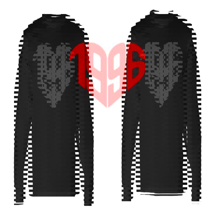 1996年ハート型ヴィンテージ 1996年ハート型愛 30歳の誕生日に 長袖Tシャツ