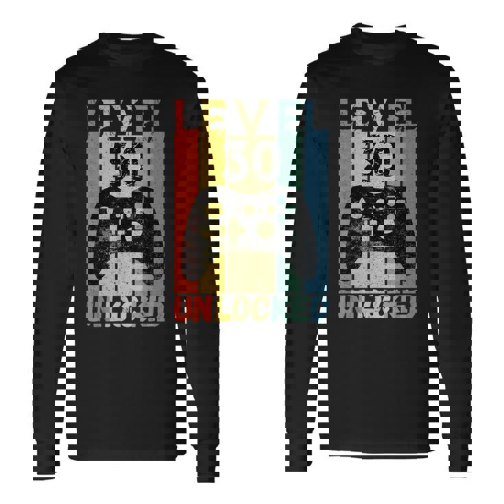 30歳の誕生日 レベル30 ロック解除 ビデオゲーム ゲーマー 男の子 ギフト 長袖Tシャツ