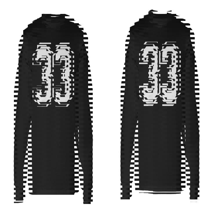 33番のスポーツスタイル。ホワイト。 長袖Tシャツ