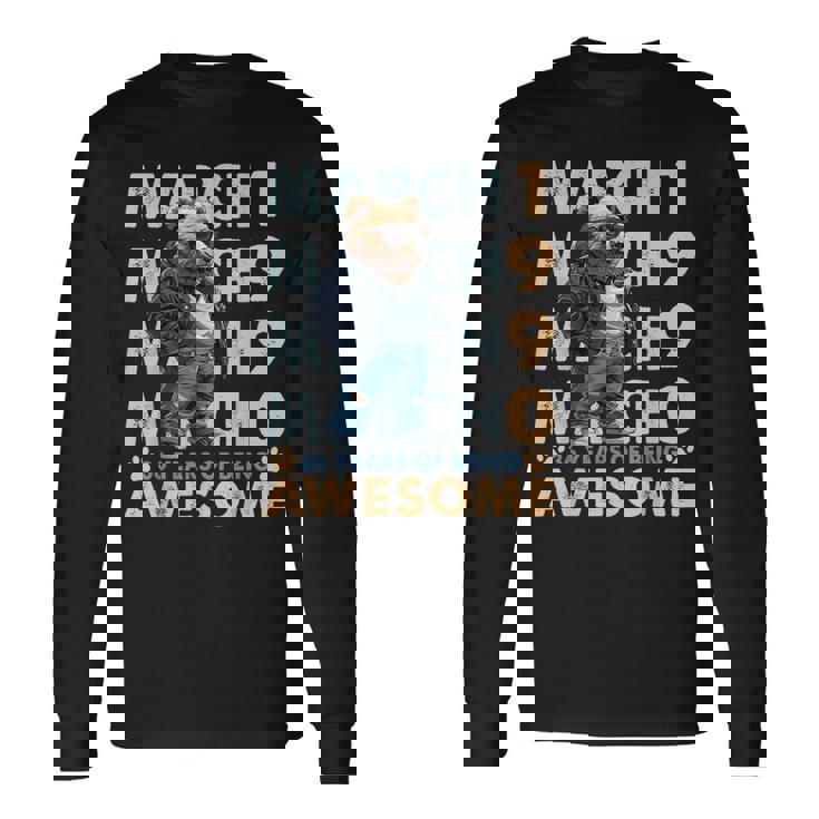 36Th Birthday Cool Bear March 1990Intage 36 Years Old 長袖Tシャツ