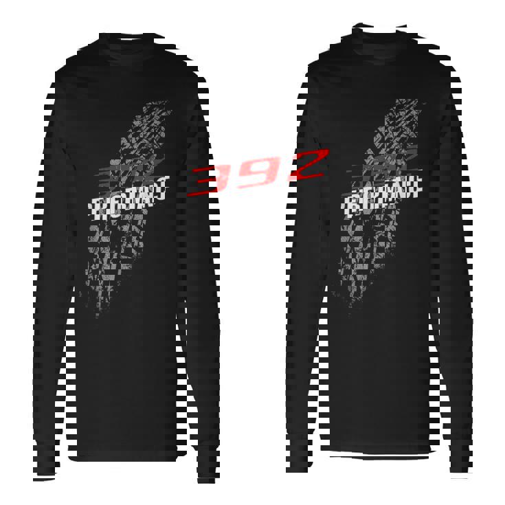 392 パフォーマンス 64 タイヤマーク レースカー 長袖Tシャツ
