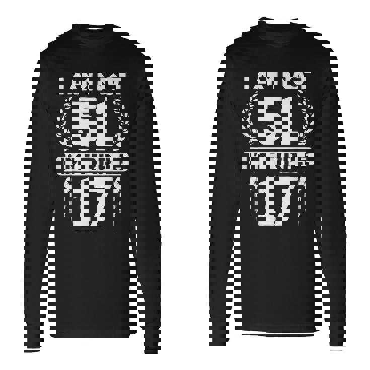 51歳の誕生日 ダーツプレイヤー おもしろダーツ 長袖Tシャツ