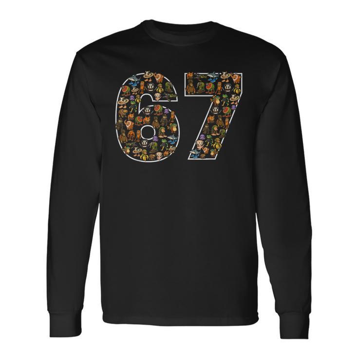 67 Six Seven Italian Brainrot Gen Alpha Meme Long Sleeve T-Shirt ...
