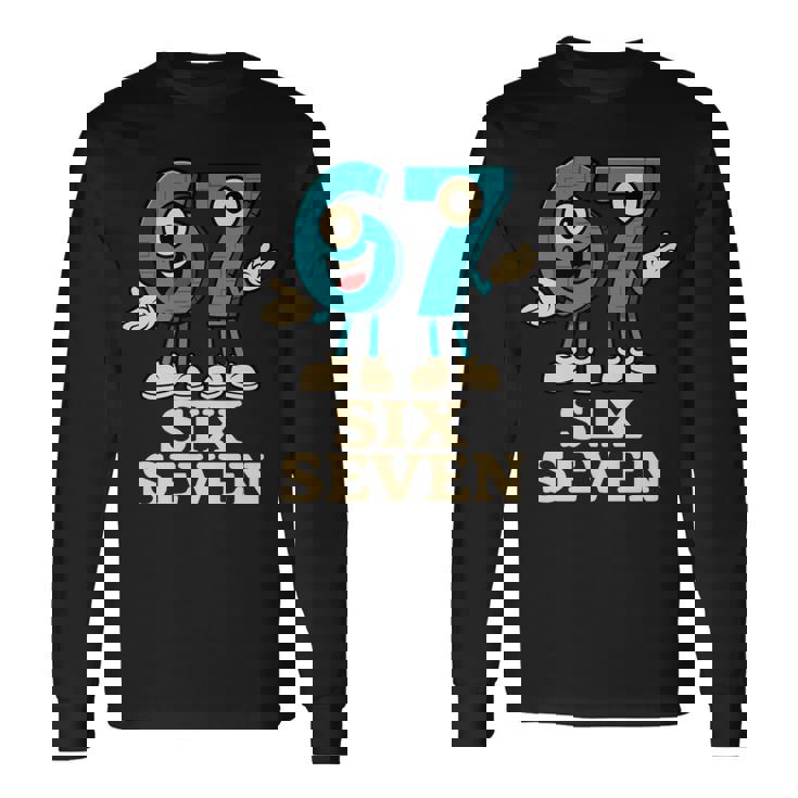 67 シックスセブン 6-7 面白いイタリアンブレインロットスラングゲームミーム 長袖tシャツ 長袖Tシャツ