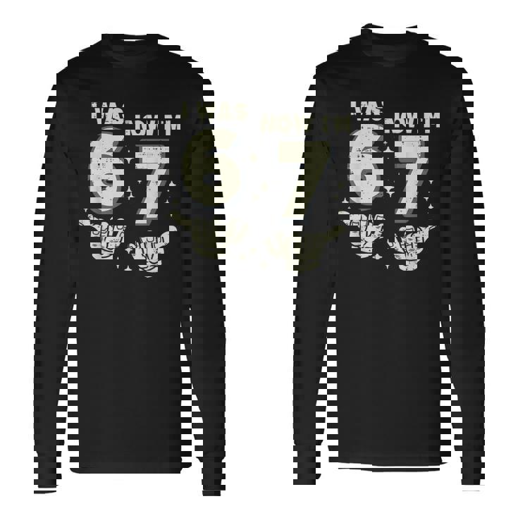 7歳の誕生日 I Was 6 Now Im 7歳 シックスセブン ミーム キッズ 長袖Tシャツ