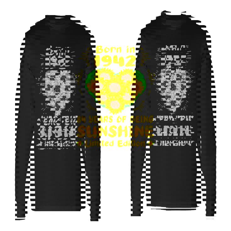 84歳の誕生日 サンシャイン84年 ひまわり恋人 1942年生まれ 長袖Tシャツ