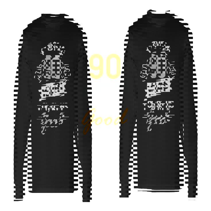 90歳 誕生日 お祝い 90歳 長袖Tシャツ