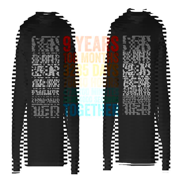 9年目の記念日 彼 彼女 カップル 9回目の結婚 長袖Tシャツ