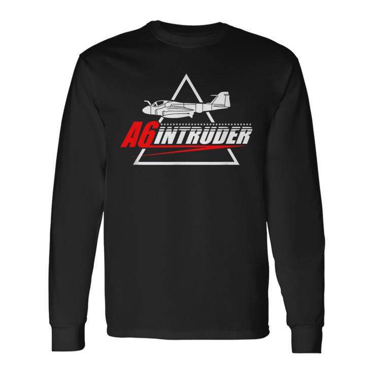 A-6 Intruder De Bombardero Azul Marino Camiseta de manga larga