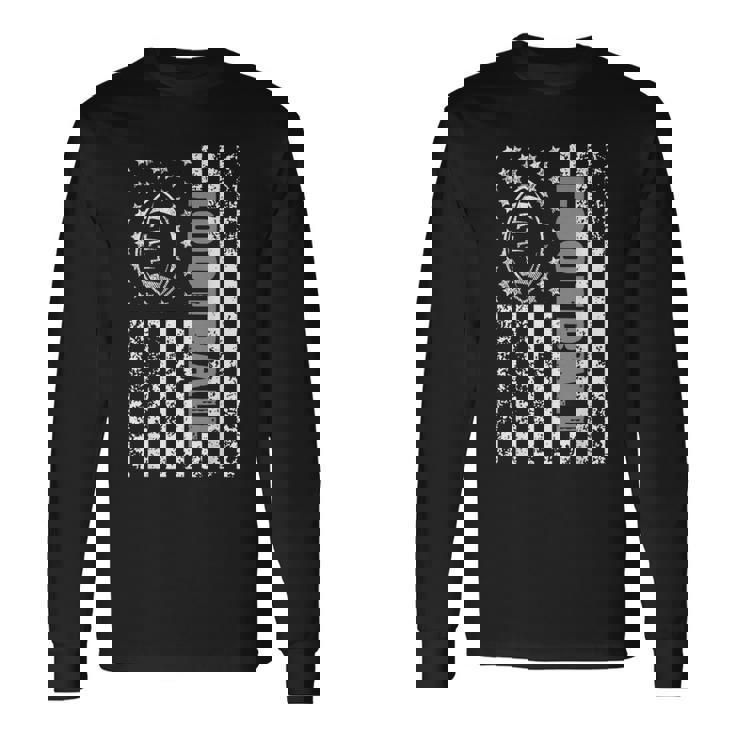 American Flag Football Patriotic Football Long Sleeve T-Shirt