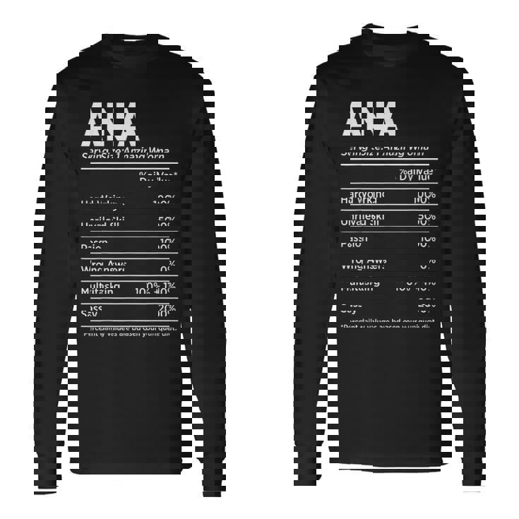 Ana Is My Name おもしろネームタグ 長袖Tシャツ