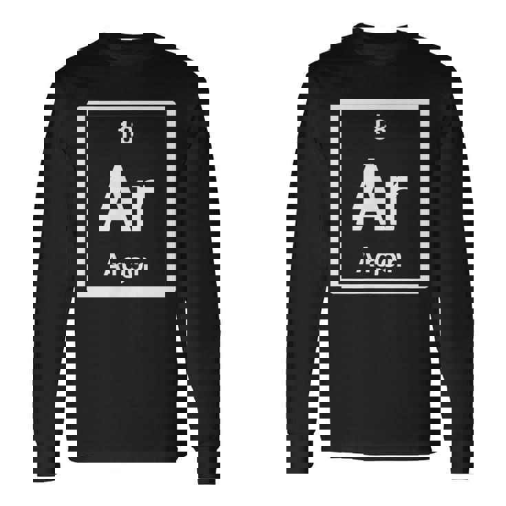 Argon Ar 元素周期表 サイエンスギフト 長袖Tシャツ