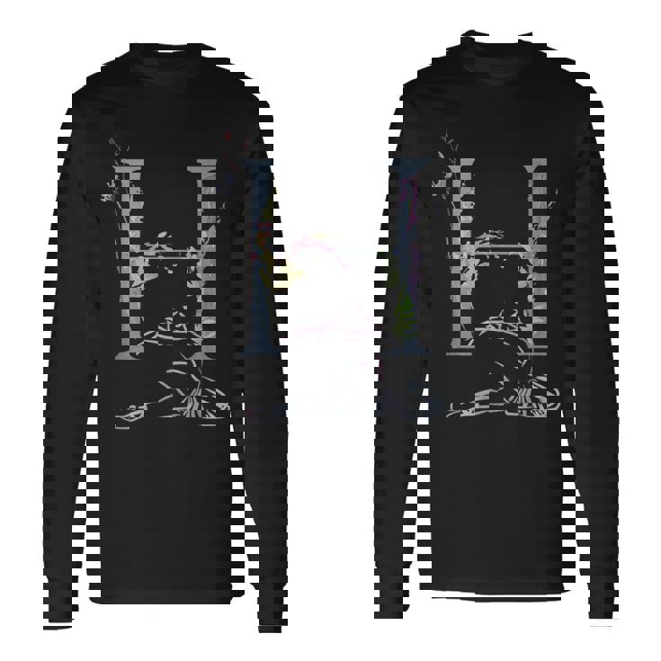 Balla バレリーナ イニシャル 名前 H、ダンス、モノグラム、バレエ 長袖Tシャツ