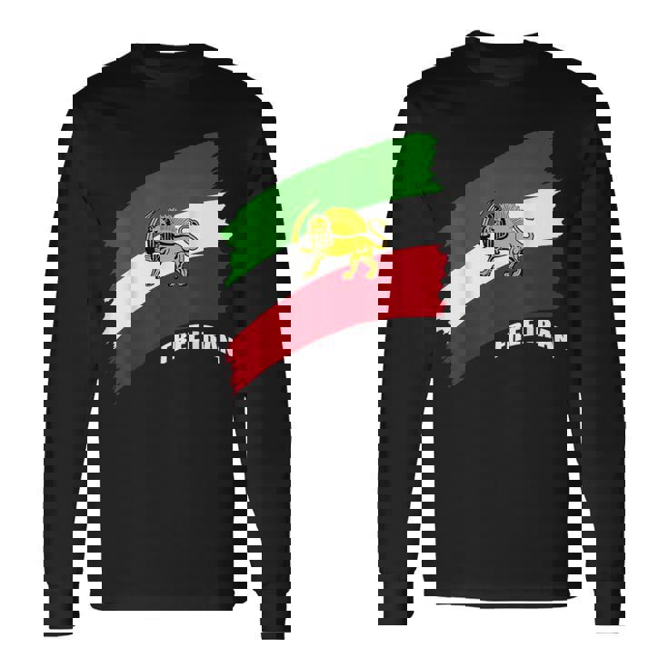 Bandera De Irán Con De León Camiseta de manga larga