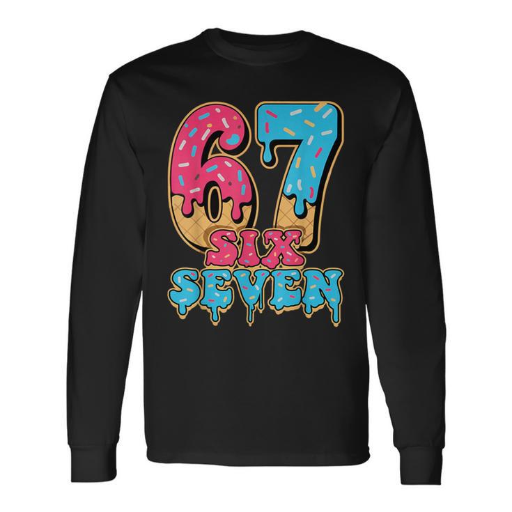 Baseball Drip Number 67 Player Or 67Th Birthday Long Sleeve T