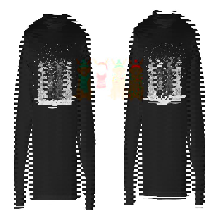 Black Lab Labrador Dog Christmas Crew Matching Family Xmas Long Sleeve T-Shirt