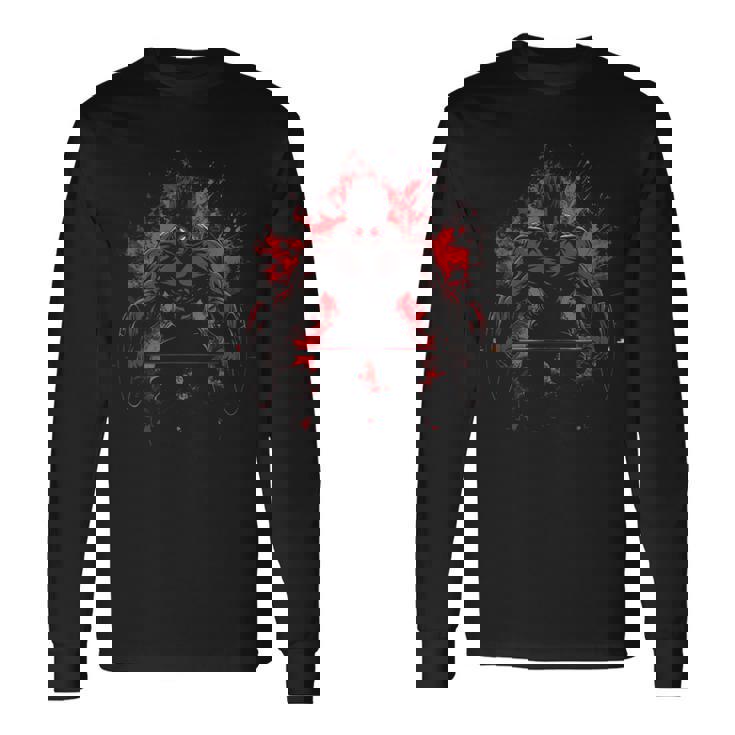 Bodybuilding Workout Muscle Powerlifting Anime Character Deadlift Power Gym Fitness Long Sleeve T-Shirt