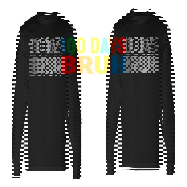 Bruh 100Th Day Ofchool 100 Days Ofchool シャツ キッズ 男の子 長袖Tシャツ