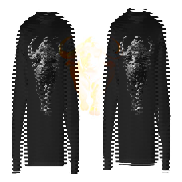 Buffalo Cape Water Buffalos Safari South African Buffalo Long Sleeve T-Shirt