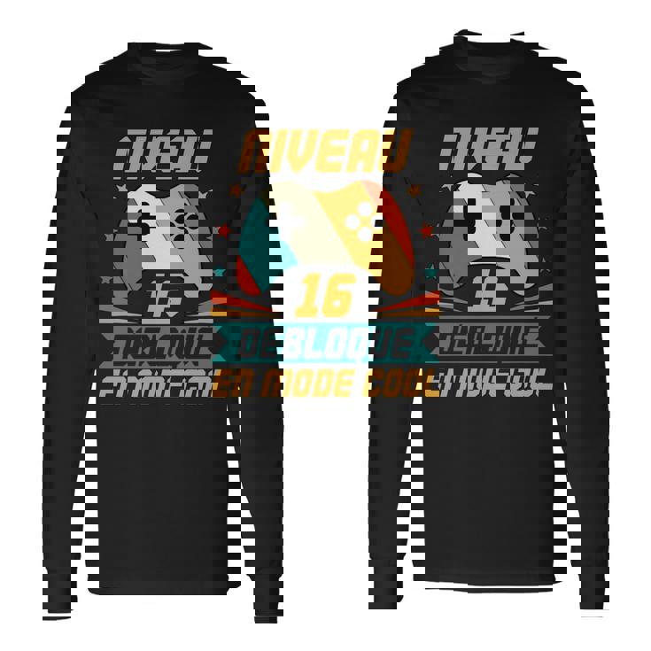 Cadeau Anniversaire Garçon 16 Ans Ado Gamer Humour Manche Longue T-shirt à manches longues